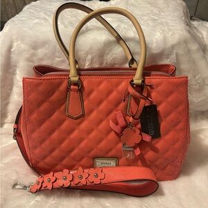 GUESS Coral Handbag with Floral Strap